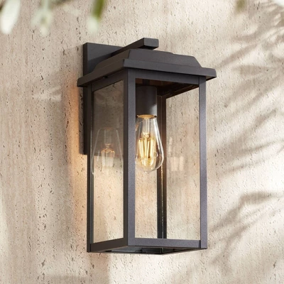 John Timberland Eastcrest Modern Outdoor Wall Light Fixture Textured Black 15 1/4" Clear Glass Panels For Post Exterior Barn Deck House Porch Yard 1 John Timberland Eastcrest Modern Outdoor Wall Light Fixture Textured Black 15 1/4" Clear Glass Panels For Post Exterior Barn Deck House Porch Yard