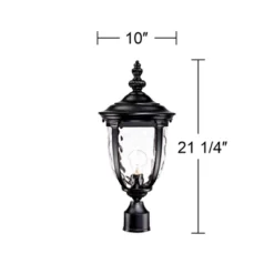 John Timberland Bellagio Vintage Rustic Outdoor Post Light Black 21" Clear Hammered Glass For Exterior Barn Deck Post Light House Porch Yard Patio -Famous Lighting Store GUEST a50ce2b4 49fd 4c9b 8be1 baebd635c03d
