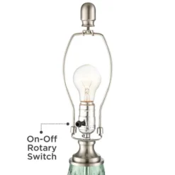 360 Lighting Julia 26 3/8" Tall Modern Coastal Table Lamps Set Of 2 Seafoam Green Glass Living Room Bedroom Bedside Nightstand House Off-White Shade -Famous Lighting Store GUEST a6be20f6 c3b1 45ac a643 ffbda47c5dc4