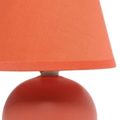8.66" 2pk Petite Ceramic Orb Base Bedside Table Lamps With Matching Tapered Drum Shade Orange - Creekwood Home -Famous Lighting Store GUEST a6c72af2 425e 4f93 9b34 8f16805766b8