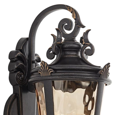 John Timberland Casa Marseille Vintage Rustic Outdoor Wall Light Fixture Veranda Bronze Ornate Scroll 31" Champagne Hammered Glass For Post Exterior 2 John Timberland Casa Marseille Vintage Rustic Outdoor Wall Light Fixture Veranda Bronze Ornate Scroll 31" Champagne Hammered Glass For Post Exterior - Image 2