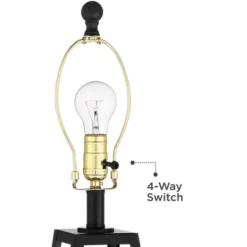 Franklin Iron Works Kacey Modern Table Lamps 25 1/4" High Set Of 2 Dark Metal With USB Charging Port Nightlight LED White Softback Shade For Home Desk -Famous Lighting Store GUEST ab06c44c b5e6 48ba b12c 81fc289467d0