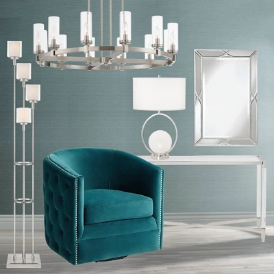 Possini Euro Design Athena Modern Floor Lamp 72" Tall Brushed Nickel 4 Light Tree Clear Outer Opal Inner Double Glass Shade For Living Room Bedroom 8 Possini Euro Design Athena Modern Floor Lamp 72" Tall Brushed Nickel 4 Light Tree Clear Outer Opal Inner Double Glass Shade For Living Room Bedroom - Image 8