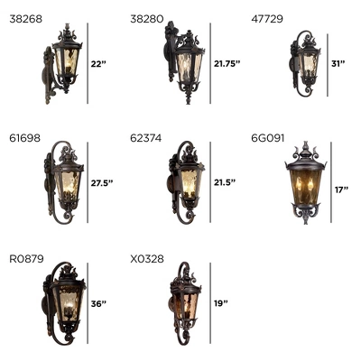 John Timberland Casa Marseille Vintage Rustic Outdoor Wall Light Fixture Veranda Bronze Ornate Scroll 31" Champagne Hammered Glass For Post Exterior 8 John Timberland Casa Marseille Vintage Rustic Outdoor Wall Light Fixture Veranda Bronze Ornate Scroll 31" Champagne Hammered Glass For Post Exterior - Image 8