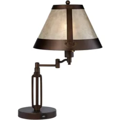 Franklin Iron Works Samuel Industrial Desk Lamps 21 1/4" High Set Of 2 Bronze Swing Arm With USB Charging Port Natural Mica Shade For Living Room Home 10 Franklin Iron Works Samuel Industrial Desk Lamps 21 1/4" High Set Of 2 Bronze Swing Arm With USB Charging Port Natural Mica Shade For Living Room Home -Famous Lighting Store GUEST af44c274 6a62 44b5 8826 57973b54276f