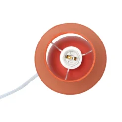 8.66" 2pk Petite Ceramic Orb Base Bedside Table Lamps With Matching Tapered Drum Shade Orange - Creekwood Home -Famous Lighting Store GUEST affaea38 3ef7 4576 9159 f6392413d860