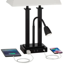 Possini Euro Design Possini Euro Deacon Black USB Port And Outlet Gooseneck Desk Lamps Set Of 2 -Famous Lighting Store GUEST b0dac3ac aa8a 4c76 91bd f427c093c524