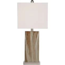 360 Lighting Connie Modern Table Lamps Set Of 2 25" High Brown Faux Marble With USB Charging Port White Rectangular Shade For Living Room Office Desk -Famous Lighting Store GUEST b1cb0eb2 0832 49fe 931f b780e8f48406