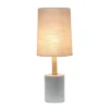 Concrete Table Lamp With Linen Shade Antique Brass - Lalia Home