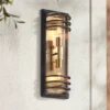John Timberland Habitat Modern Outdoor Wall Light Fixture Black Brass Metal 21" Clear Glass For Post Exterior Barn Deck House Porch Yard Posts Patio