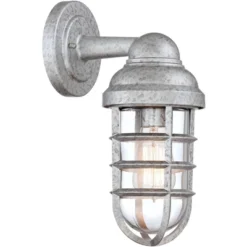 John Timberland Marlowe Industrial Outdoor Wall Light Fixture Galvanized Cage 13 1/4" Clear Glass For Post Exterior Barn Deck House Porch Yard Patio -Famous Lighting Store GUEST b3c4fabe aef5 438c b113 c8b26d9d08c0