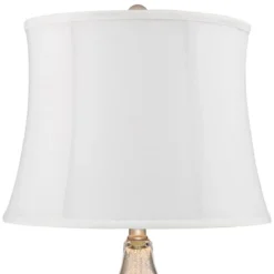 360 Lighting Castine Modern Accent Table Lamps 22" High Set Of 2 Mercury Glass With USB Charging Port White Softback Shade For Living Room House Desk -Famous Lighting Store GUEST b43e3492 1991 4ac4 9780 6838904e5fd9