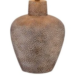 360 Lighting Bentley Rustic Farmhouse Table Lamp 29" Tall Brown Leaf Textured Hammered Pot Off White Empire Shade For Bedroom Living Room House Home -Famous Lighting Store GUEST b4dcdfe0 1914 423a b078 33393ffe31bc