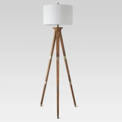 Oak Wood Tripod Floor Lamp Dark Brown - Threshold™ -Famous Lighting Store GUEST b5ab96e0 432f 4e8b 8afb fa38a8c1b3fe