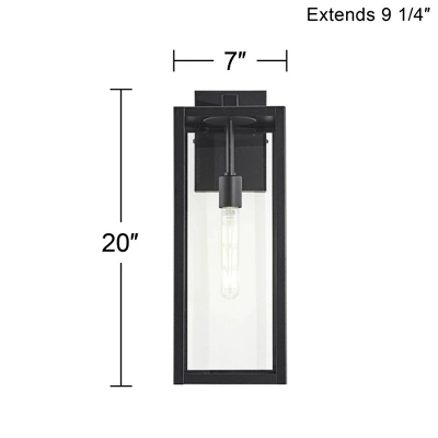 John Timberland Titan Modern Outdoor Wall Light Fixture Mystic Black 20" Clear Glass For Post Exterior Barn Deck House Porch Yard Patio Home Outside 8 John Timberland Titan Modern Outdoor Wall Light Fixture Mystic Black 20" Clear Glass For Post Exterior Barn Deck House Porch Yard Patio Home Outside - Image 8