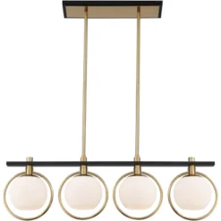 Possini Euro Design Carlyn Brass Black Linear Island Pendant Chandelier 33" Wide Modern White Glass Shade 4-Light LED Fixture For Dining Room Kitchen 11 Possini Euro Design Carlyn Brass Black Linear Island Pendant Chandelier 33" Wide Modern White Glass Shade 4-Light LED Fixture For Dining Room Kitchen -Famous Lighting Store GUEST b945b8da d215 4559 ba9a 8e2819c91766