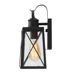 12.5" Metal/Glass "X" Outdoor Wall Lamp Black - LNC -Famous Lighting Store GUEST bacfba52 2482 4d13 b2f2 1aa98c5e3ccb
