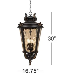John Timberland Casa Marseille Vintage Rustic Outdoor Hanging Light Veranda Bronze 30" Champagne Hammered Glass Damp Rated For Post Exterior Barn -Famous Lighting Store GUEST bf9ec1e8 454b 42f4 ae6f 8ec170ed10f7