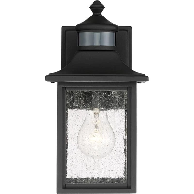 John Timberland Moray Bay Mission Outdoor Wall Light Fixture Black Motion Sensor Dusk To Dawn 11 1/2" Seedy Glass For Post Exterior Barn Deck House 4 John Timberland Moray Bay Mission Outdoor Wall Light Fixture Black Motion Sensor Dusk To Dawn 11 1/2" Seedy Glass For Post Exterior Barn Deck House - Image 4