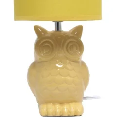 12.8" Contemporary Ceramic Owl Bedside Table Lamp With Matching Fabric Shade Yellow - Simple Designs -Famous Lighting Store GUEST c38a4981 9618 467d b0f0 a4ce7d82c765