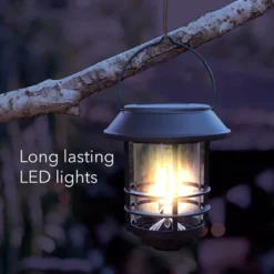 Dartwood Solar Wall Lanterns - Outdoor Mounted Wall Lanterns For Your Yard, Patio, Or Walkway (4 Pack, Black)