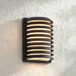 John Timberland Modern Industrial Outdoor Wall Light Fixture Black Grid 10" Frosted Glass For Post Exterior Barn Deck House Porch Yard Posts Patio -Famous Lighting Store GUEST c7e5cc23 f3e2 4a0a 8d2d 2bd18c4ef5e5