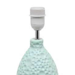 14.17" Traditional Ceramic Texture Thumbprint Tear Drop Table Desk Lamp With Tapered White Shade Blue - Creekwood Home -Famous Lighting Store GUEST caed3d37 769f 4490 b5ad 35aae48e4331