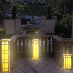 3pk Solar LED Zen Outdoor Lantern Bundle With Amber/White Light - Techko Maid -Famous Lighting Store GUEST ce16e7e2 b2f1 49d8 953e b9c7e20a3afe
