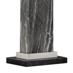360 Lighting Connie Modern Table Lamps Set Of 2 With Black Marble Riser 25" High Black Faux Marble USB Charging Port White Rectangular Shade For Desk -Famous Lighting Store GUEST d2fedecc 399e 45b1 a343 596a86d5c775