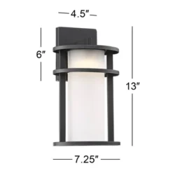John Timberland Aline Modern Outdoor Wall Light Fixtures Set Of 2 Black Metal LED 13" White Frosted Glass For Post Exterior Barn Deck 11 John Timberland Aline Modern Outdoor Wall Light Fixtures Set Of 2 Black Metal LED 13" White Frosted Glass For Post Exterior Barn Deck -Famous Lighting Store GUEST d315ae6b 7ba6 4bb2 8d17 5bd80b0f7ebc