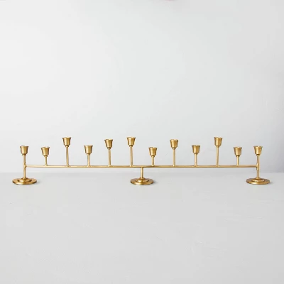 Antiqued Metal Taper Candelabra Brass Finish - Hearth & Hand™ With Magnolia 5 Antiqued Metal Taper Candelabra Brass Finish - Hearth & Hand™ With Magnolia - Image 5