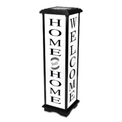 Techko Maid LED Solar 33.3" Welcome Home Large Decorative Outdoor Lantern Off-White/Yellow -Famous Lighting Store GUEST d803865f 8175 4845 ace9 850287a86b6a