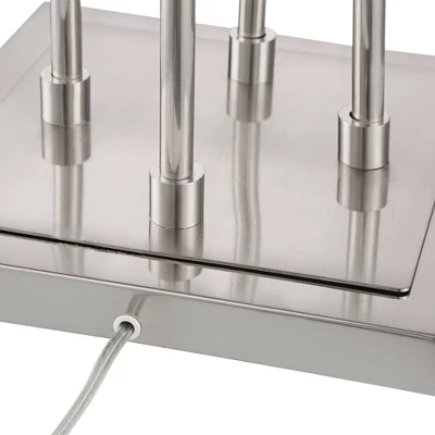 Possini Euro Design Athena Modern Floor Lamp 72" Tall Brushed Nickel 4 Light Tree Clear Outer Opal Inner Double Glass Shade For Living Room Bedroom 4 Possini Euro Design Athena Modern Floor Lamp 72" Tall Brushed Nickel 4 Light Tree Clear Outer Opal Inner Double Glass Shade For Living Room Bedroom - Image 4