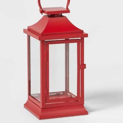 12" Decorative Metal Christmas Lantern Red - Wondershop™ 2 12" Decorative Metal Christmas Lantern Red - Wondershop™ - Image 2