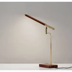 LED Barrett Desk Lamp Walnut/Brass (Includes LED Light Bulb) - Adesso -Famous Lighting Store GUEST d9e61632 5c66 41ea ac7e 03cae14af8fc