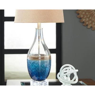Set Of 2 Johanna Table Lamps Blue/Clear - Signature Design By Ashley 1 Set Of 2 Johanna Table Lamps Blue/Clear - Signature Design By Ashley
