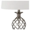 (Set Of 2) 26.8" Lattice Urn Table Lamp Nickel (Includes CFL Light Bulb) - Safavieh