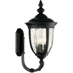 John Timberland Bellagio Vintage Rustic Outdoor Wall Light Fixture Textured Black Upbridge 21" Clear Hammered Glass For Post Exterior Barn Deck House -Famous Lighting Store GUEST dbd6a98d dc71 47a6 b751 a143f26f46dd