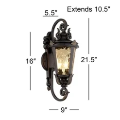John Timberland Casa Marseille Vintage Rustic Outdoor Wall Light Fixture Bronze Scroll 21 1/2" Hammered Glass For Post Exterior Barn Deck House Porch 11 John Timberland Casa Marseille Vintage Rustic Outdoor Wall Light Fixture Bronze Scroll 21 1/2" Hammered Glass For Post Exterior Barn Deck House Porch -Famous Lighting Store GUEST dcef25a0 a2d6 409b 8b67 51e848c00e86