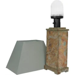 Sunnydaze Decor Sunnydaze Contemporary Natural Slate And Fabric Cream Shade Indoor/Outdoor Weather-Resistant Table Lamp -Famous Lighting Store GUEST e032c859 045d 4cae 9747 a868519b5612