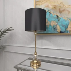 Metal Buffet Lamp With Drum Shade Black - Olivia & May -Famous Lighting Store GUEST e04887fa e6bb 4ca8 99e6 4131b1380eb2