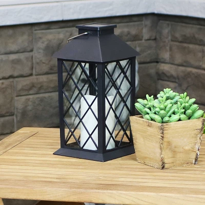 Sunnydaze Decor Sunnydaze Outdoor Concord Hanging Tabletop Solar LED Rustic Farmhouse Decorative Candle Lantern - 11" 1 Sunnydaze Decor Sunnydaze Outdoor Concord Hanging Tabletop Solar LED Rustic Farmhouse Decorative Candle Lantern - 11"