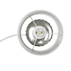 11.61" Tall Ruffled Capsule Bedside Table Desk Lamp With White Drum Fabric Shade Silver - Simple Designs -Famous Lighting Store GUEST e2d461b5 cd83 422d 9d38 4e2f9f79446e