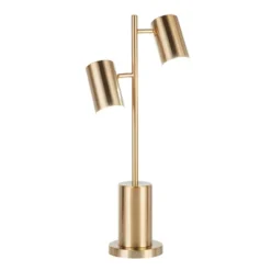 Cannes Contemporary/Glam Table Lamp With Metal Shade White (Includes LED Light Bulb) - LumiSource