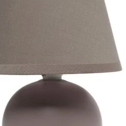 8.66" Petite Ceramic Orb Base Bedside Table Desk Lamp With Matching Tapered Drum Fabric Shade Gray - Creekwood Home -Famous Lighting Store GUEST e6d62651 e3c1 457f 9d2b d2fffb8870cf
