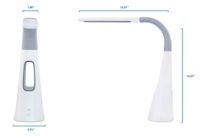 Mount-It! Turcom AirLight Ultrabright LED Desk Lamp With Bladeless Three Speeds Fan Panel | White 9 Mount-It! Turcom AirLight Ultrabright LED Desk Lamp With Bladeless Three Speeds Fan Panel | White - Image 9