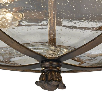 John Timberland Beverly Drive Rustic Flush Mount Outdoor Ceiling Light Bronze 7" Clear Seedy Glass For Post Exterior Barn Deck House Porch Yard Patio 2 John Timberland Beverly Drive Rustic Flush Mount Outdoor Ceiling Light Bronze 7" Clear Seedy Glass For Post Exterior Barn Deck House Porch Yard Patio - Image 2