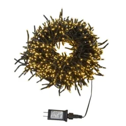 Kurt Adler 480-Light 16-Foot Connectable Warm White LED Cluster Garland