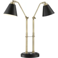 Possini Euro Design Sentry Modern Mid Century Desk Lamp 23" High Black Brass With USB Charging Port LED Adjustable Cone Shade For Bedroom Living Room 13 Possini Euro Design Sentry Modern Mid Century Desk Lamp 23" High Black Brass With USB Charging Port LED Adjustable Cone Shade For Bedroom Living Room -Famous Lighting Store GUEST e91d5c36 9c3b 4fda 8e73 e5a8e478b0f2