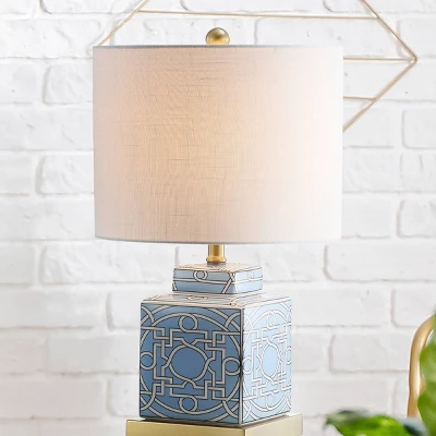 22" Ceramic/Metal Catherine Ginger Jar Table Lamp (Includes LED Light Bulb) Blue - JONATHAN Y 4 22" Ceramic/Metal Catherine Ginger Jar Table Lamp (Includes LED Light Bulb) Blue - JONATHAN Y - Image 4